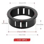 20PCS 1-1/2" Black Cable Snap Bushing Grommet, Snap in Cord Bushing Protect - Image 2