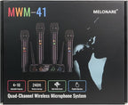 4-Channel Wireless Microphone System, UHF Compact Cordless Mic Set w/ 4x10 - Image 10