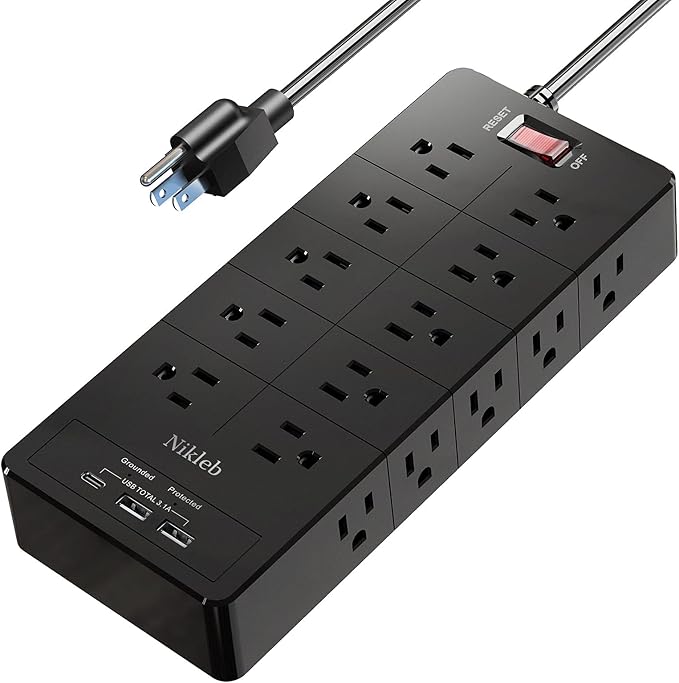 Power Strip 23 in 1, 20 Outlets Surge Protector Wall Mount by nikleb