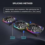 Jungle Leopard Galaxy 120mm PC Reverse Blade Case Fans, ARGB and PWM Cooling - Image 5