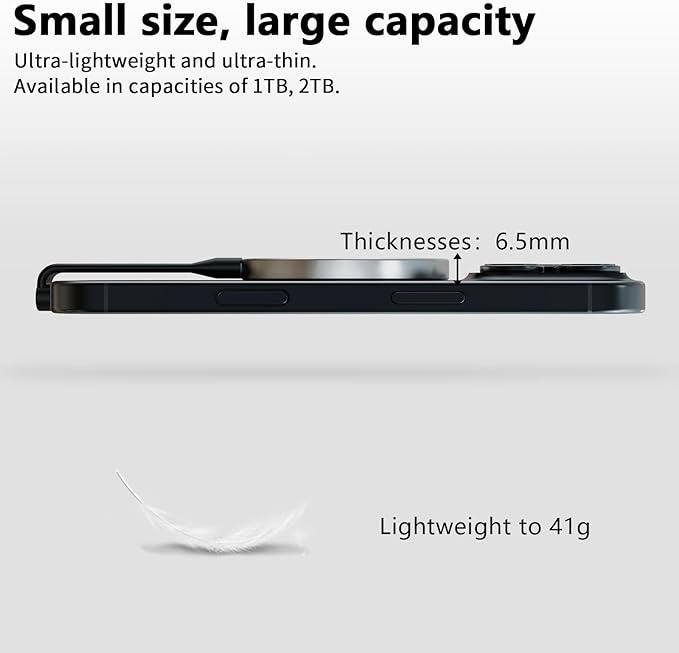 P10 Magnetic PSSD 1TB，for iPhone MagSafe Portable SSD, Upto 2000MB/s-Type-C - Image 4