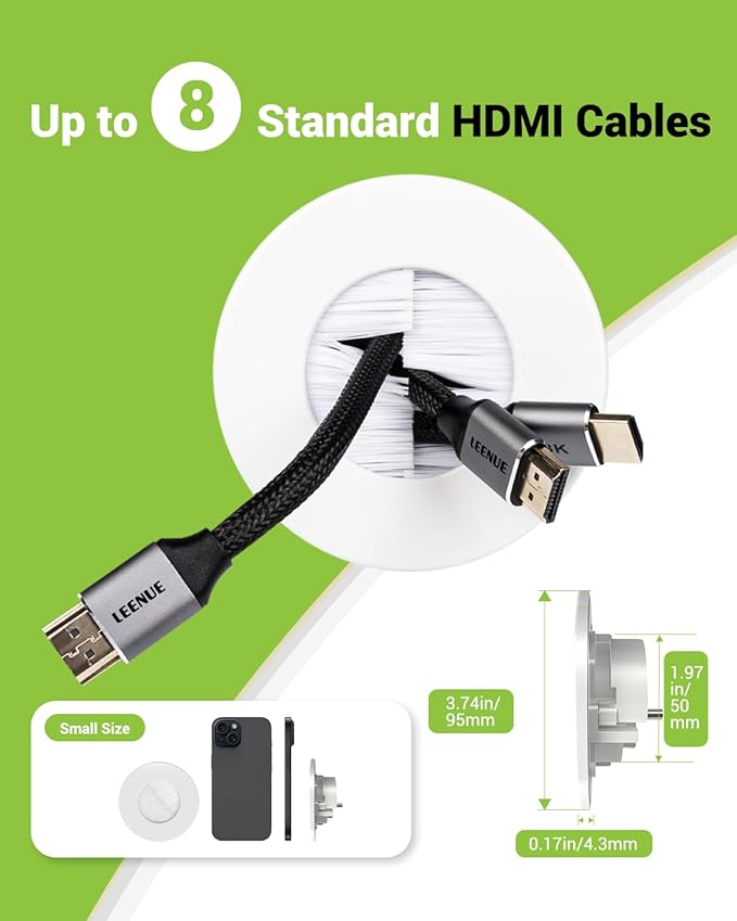 in Wall Cable Management Kit for Wall Mounted TV, Slim Round Wall Cable Pass - Image 5
