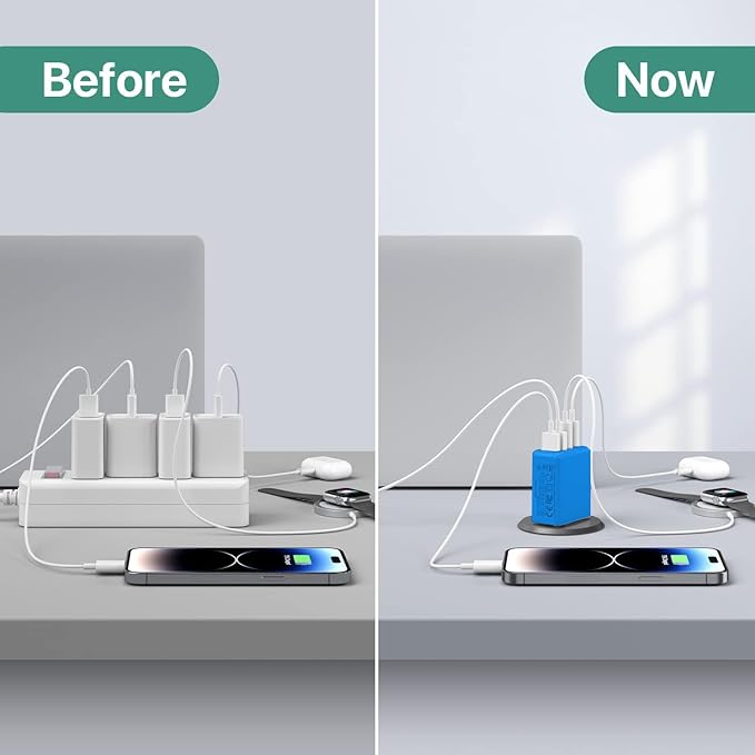 sccvee USB C Wall Charger, 40W 4-Port USB C Charger Block, Fast Charging Block - Image 6