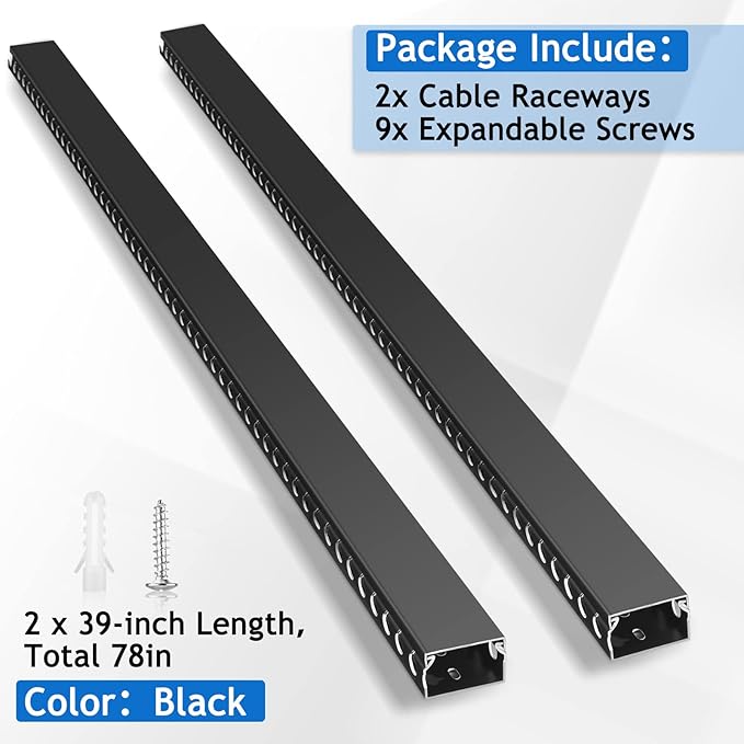 ZhiYo Cable Raceway 78in, Server Rack Cable Management Under Desk Cord Organizer - Image 5