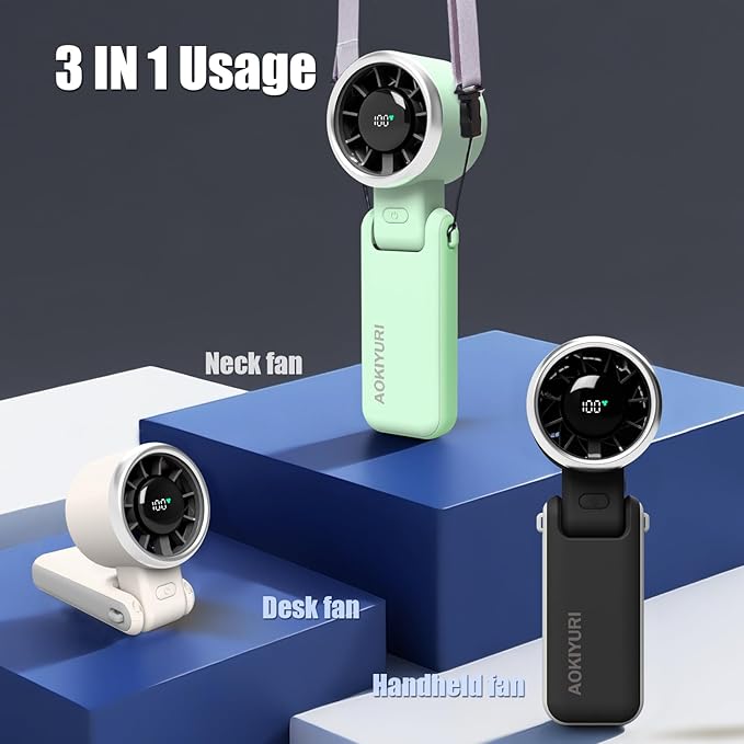Foldable Handheld Fan | 5-Speed Turbo Blast | 16-Hour Runtime | Type-C Fast - Image 7