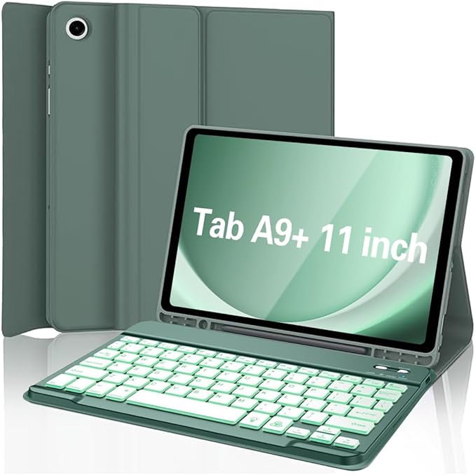 Galaxy Tab A9 Plus Case with Keyboard 5G 11 Inch 2023, 7 Color Backlit by Unknown