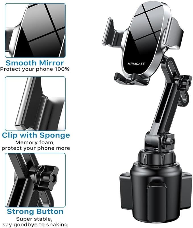 Miracase Cup Phone Holder for Car, Adjustable Long Neck Car Cup Holder Phone - Image 5