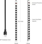 JUNNUJ Metal 16 Outlet Power Strip, Mountable Heavy Duty Power Strip, 1200J - Image 7