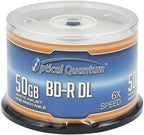 6X 50GB BD-R DL White Inkjet Printable Blu-ray Double Layer Recordable Media by OpticalQuantum