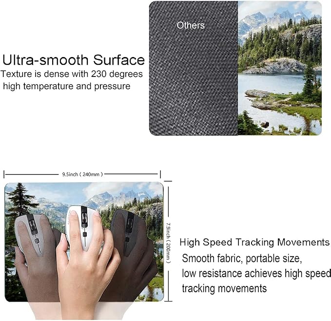 Hokafenle Mouse Pad, Natural Landscape Mouse Pad, Forest Waterfall Mousepad - Image 3