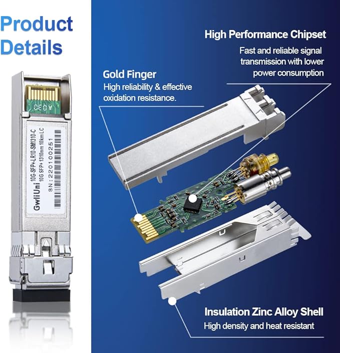 10Pcs Single Mode 10G SFP+ Fiber Module Network Transceiver, LR SM1310nm 10km - Image 2
