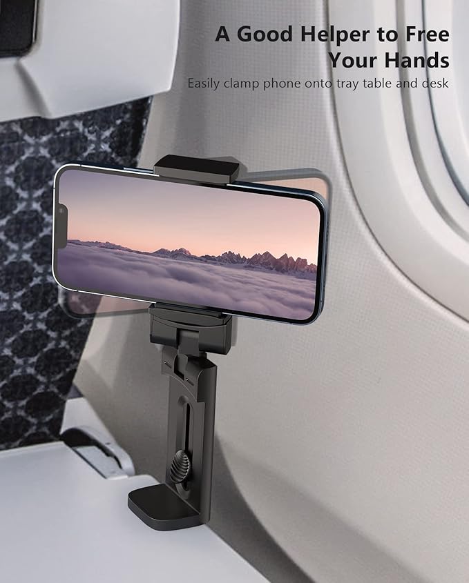 MiiKARE Airplane Travel Essentials Phone Holder, Universal Handsfree Phone Mount - Image 3