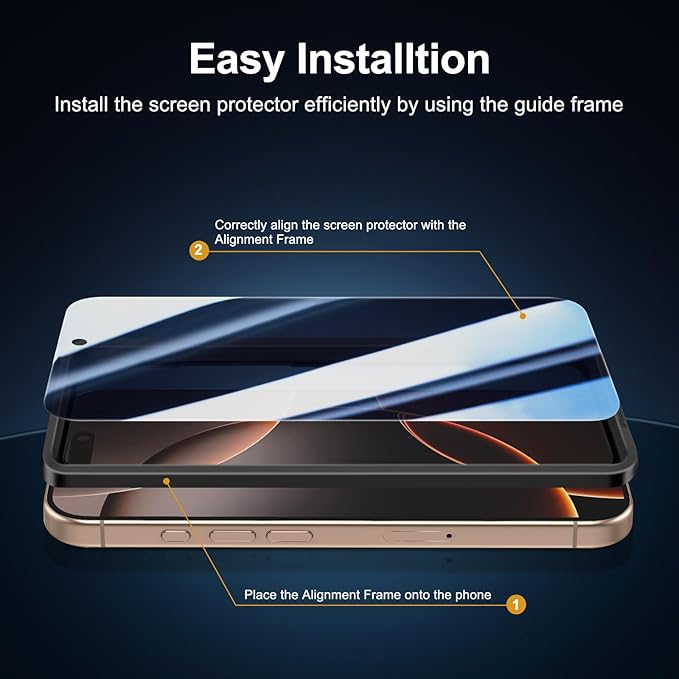 NEW'C 3 Pack Privacy for iPhone 16 Pro Max Screen Protector, Anti-Spy Tempered - Image 3