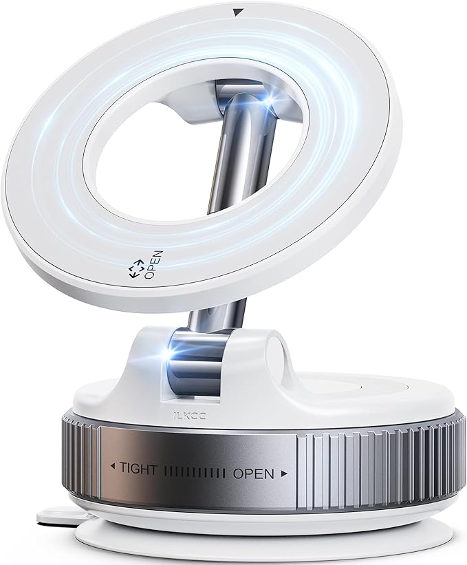 Vacuum Suction Magnetic Phone Holder, 2025 Upgraded Vacuum Suction Cup Mount by ILKCC