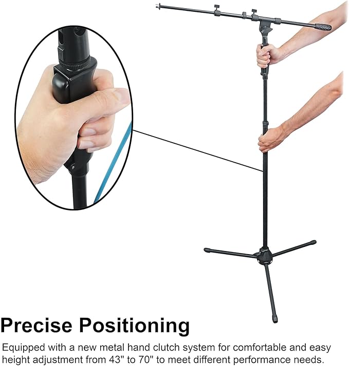 Rockville RVMIC3 V2 Portable Adjustable Tripod Boom Mic Stand - Image 3