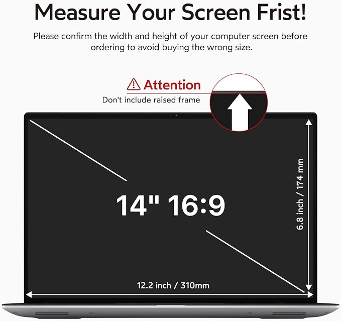 bersem 2 Pack 14 inch Laptop Privacy Screen - Image 6