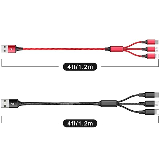 Multi Charging Cable, 4ft 2Pack Multi Phone Charger Cable Braided Universal 3 - Image 3