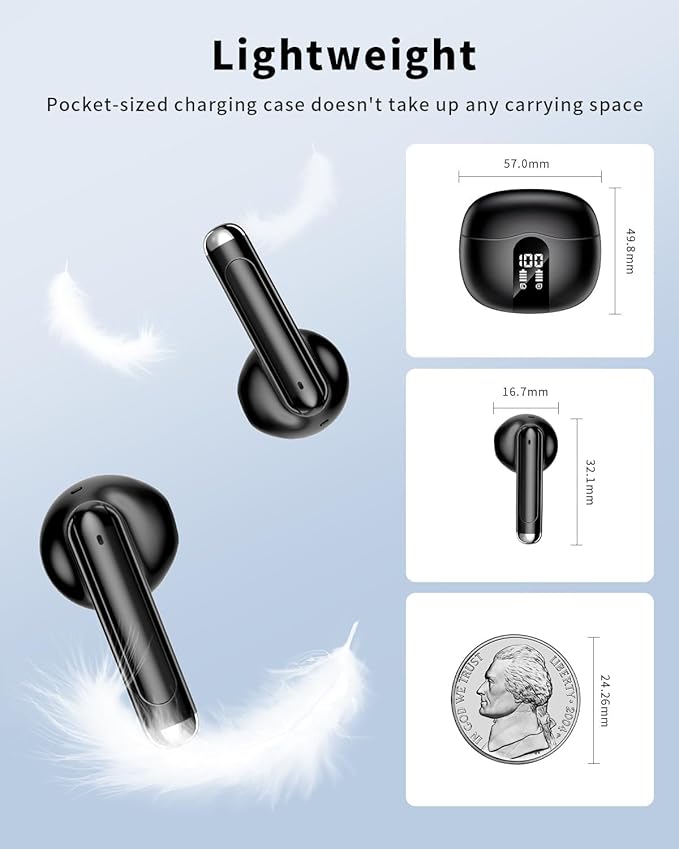 XIAOWTEK Wireless Earbuds, 2026 Bluetooth 5.4 Headphones Bass Stereo Ear Buds - Image 6