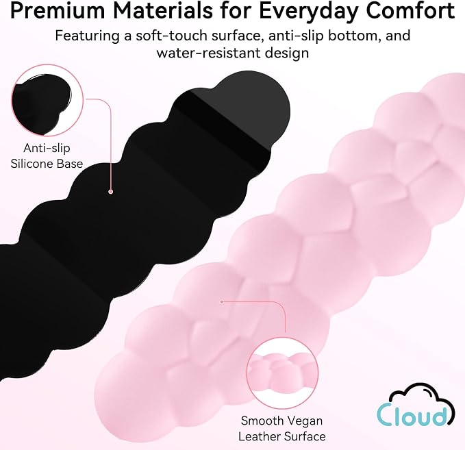 Cloud Wrist Rest for Computer Keyboard, 4-in-1 Memory Foam Leather Cloud - Image 5