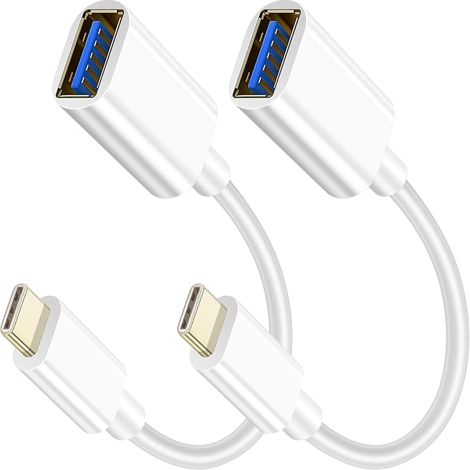 USB C Male to USB Female Adapter Cable, USB Type C to USB Adapter 2 Pack OTG by SAISN