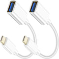 USB C Male to USB Female Adapter Cable, USB Type C to USB Adapter 2 Pack OTG by SAISN