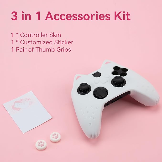 GeekShare Cat Paw Controller Skin Grips Set Anti-Slip Silicone Protective Cover - Image 6