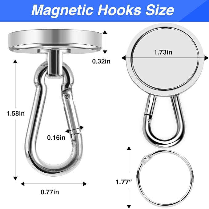 LOVIMAG Magnetic Hooks Heavy Duty, 200LBS+ Super Strong Magnetic Hooks Cruise - Image 2