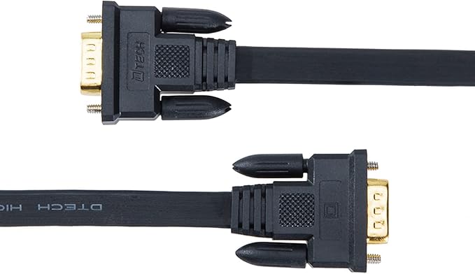 DTech 25ft Ultra Thin Flat Type Computer Monitor VGA Cable Standard 15 Pin Male - Image 3
