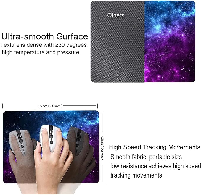 Galaxy with Lots of Star Mouse Pad, Cosmic Nebula Mouse Pad Custom Design - Image 3