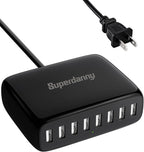 USB Charger Station, SUPERDANNY 8-Port Desktop Charging Station by SUPERDANNY
