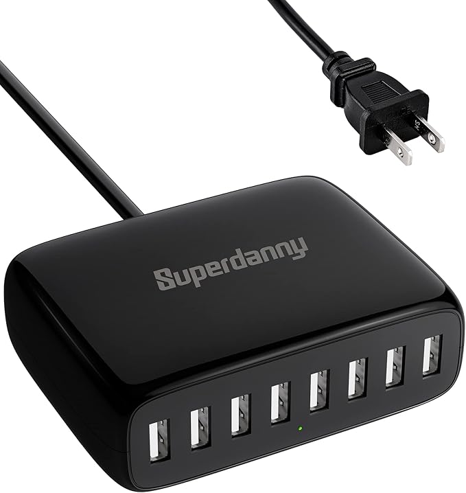 USB Charger Station, SUPERDANNY 8-Port Desktop Charging Station by SUPERDANNY