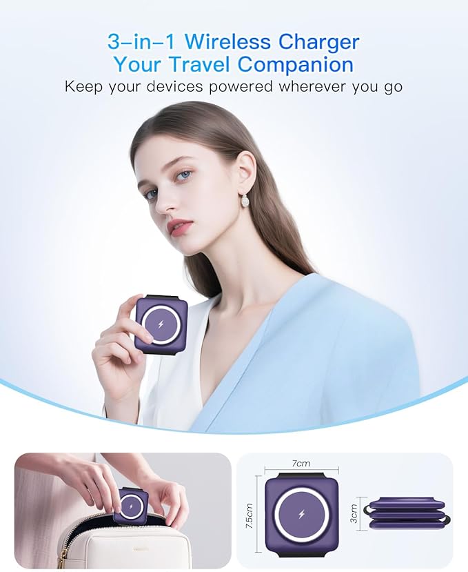Charging Station for Mag Safe Apple - 3 in 1 Magnetic Foldable Wireless Charger - Image 9