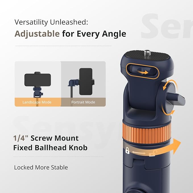 Sensyne 72" Phone Tripod, Extendable Selfie Stick - Image 4