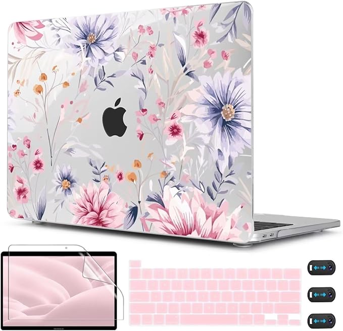 CISSOOK Flower Case for MacBook Pro 13 Inch M2 A2338 M1 A2251 A2289 Model by CISSOOK