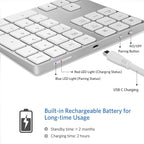 Bluetooth Number Pad, Wireless Numeric Keypad, USB-C Rechargeable External - Image 4