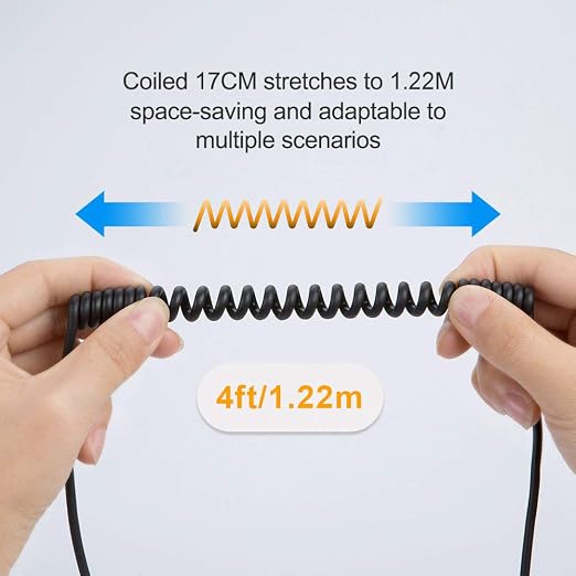 CableCreation Micro USB to Micro USB Coiled Cable 0.56ft to 4ft, Coiled Micro - Image 2