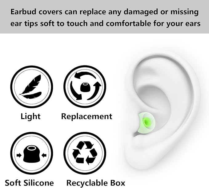 Earbud Replacement Tips Silicone Earbud Tips Earbud Covers Fit - Image 4