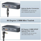 EMK Premium 90° Right-Angle Mini Toslink Cable - Image 4