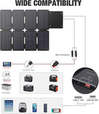 GRECELL 80W Portable Solar Panel, Foldable Solar Panel QC3.0 USB-A &Type-C Port - Image 2