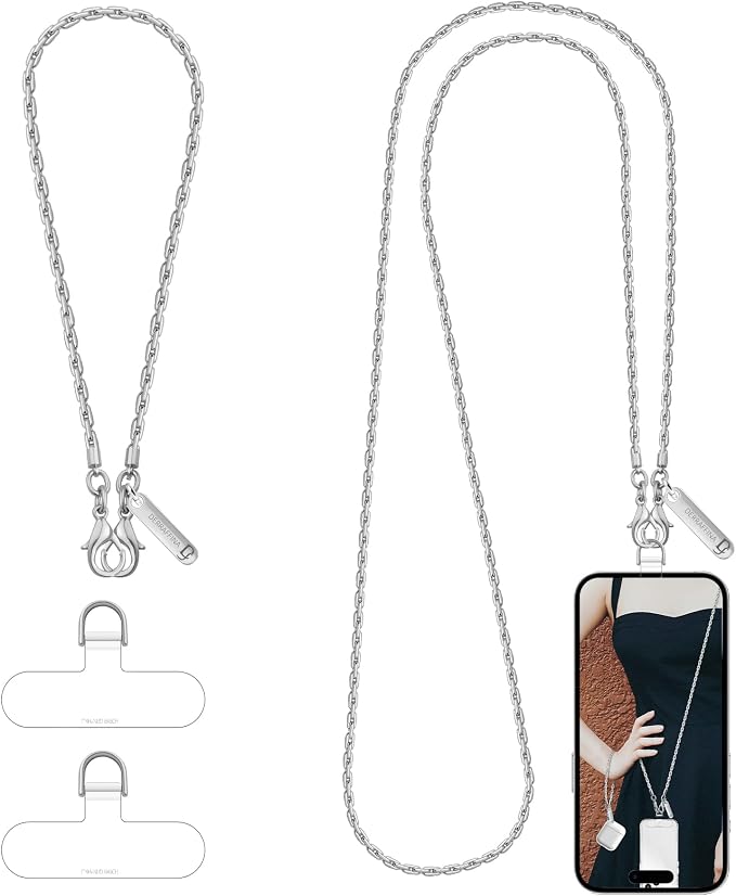 Metal Phone Chain, Crossbody Detachable Phone Lanyard by Derraffina
