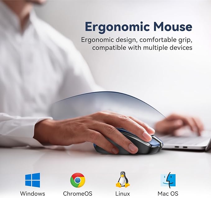 Bluetooth Mouse Rechargeable Wireless Mouse, 4800 DPI Optical Tracking - Image 7