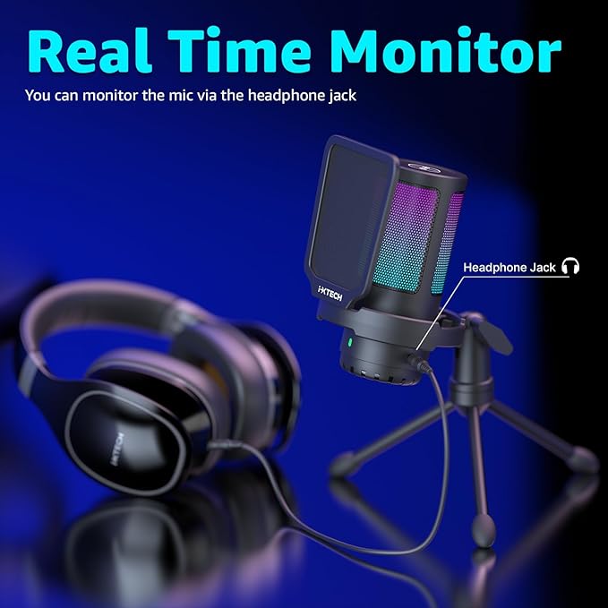 IXTECH USB Gaming Microphone for PC, RGB Condenser Microphone - Image 4