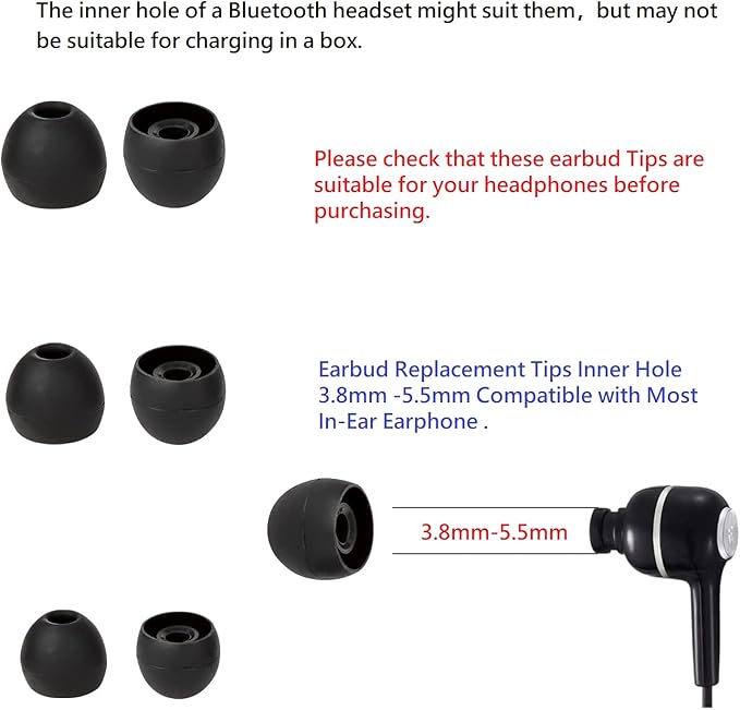 Silicone Earbud Replacement Tips Earbud Tips Ear Bud Covers - Image 3