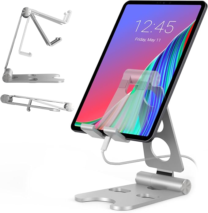 Kado Tablet Stand with Cord Holder Aluminum Alloy, Fully Adjustable Foldable by Unknown