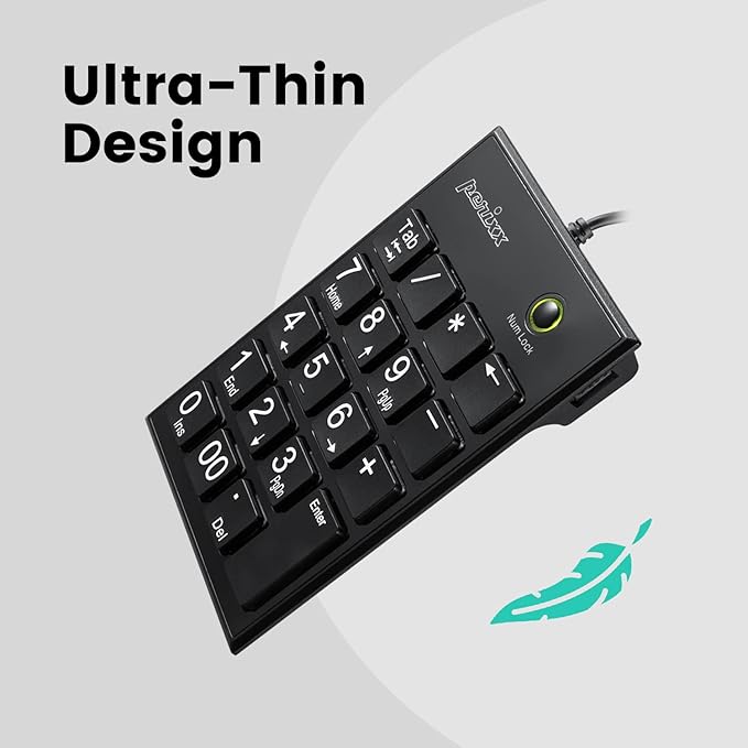 Perixx Peripad-202H Wired Slim Numeric Keypad, X Type Scissor Keys - Image 7
