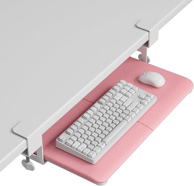 BONTEC KMT01-PJ Under Desk Keyboard Tray, Pull-Out Keyboard & Mouse Platform by BONTEC