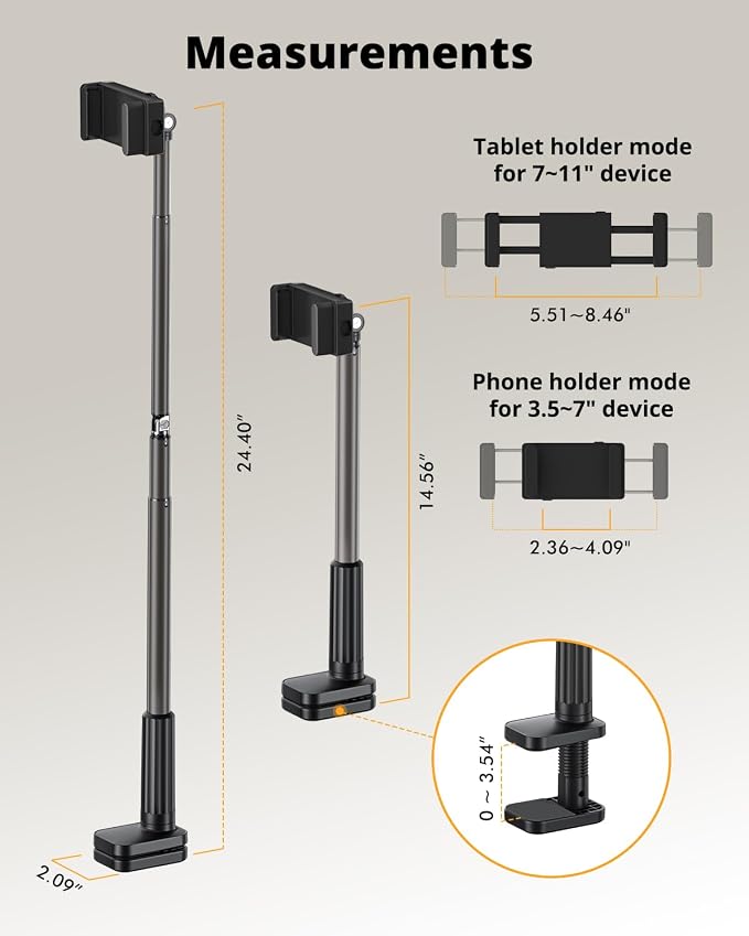 Phone Holder for Bed, 360° Rotation Cell Phone Stand, Flexible Long Arm - Image 4