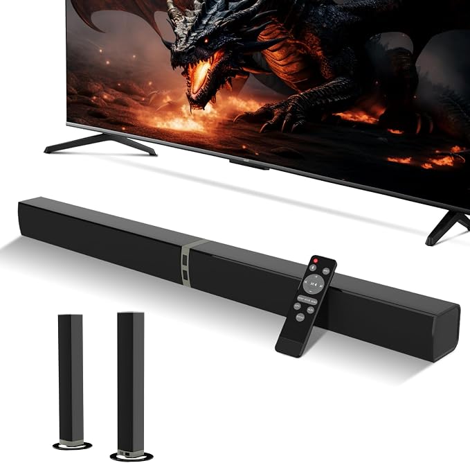 MZEIBO Sound Bar for Smart TV，80W Detachable Bluetooth Soundbar - Image 2
