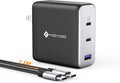 100W USB C Charger, 120W MacBook Pro Charger, 3-Port GaN Fast Charger by NOVOO