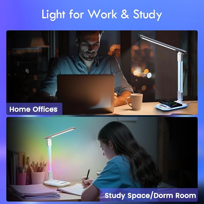 WILIT Desk Lamp for College Dorm Room, Sound Reactive RGB Lamp, Gamer Room Decor - Image 4
